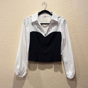 Chic Black and White Women's Blouse